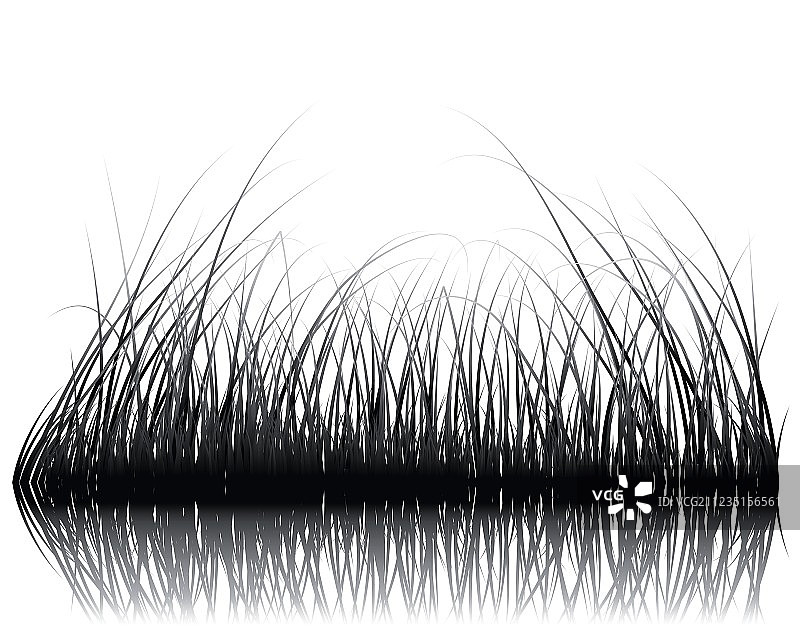 草地剪影背景图片素材