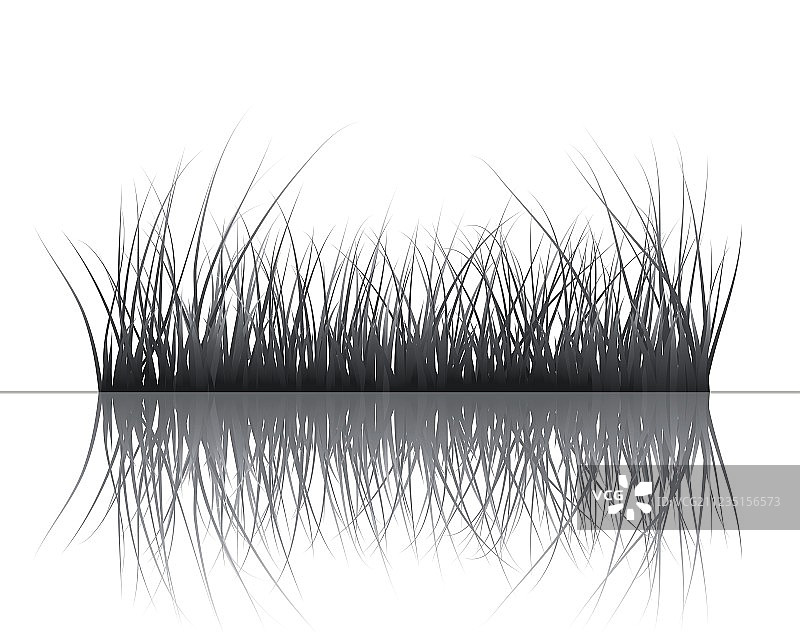 草地剪影背景图片素材