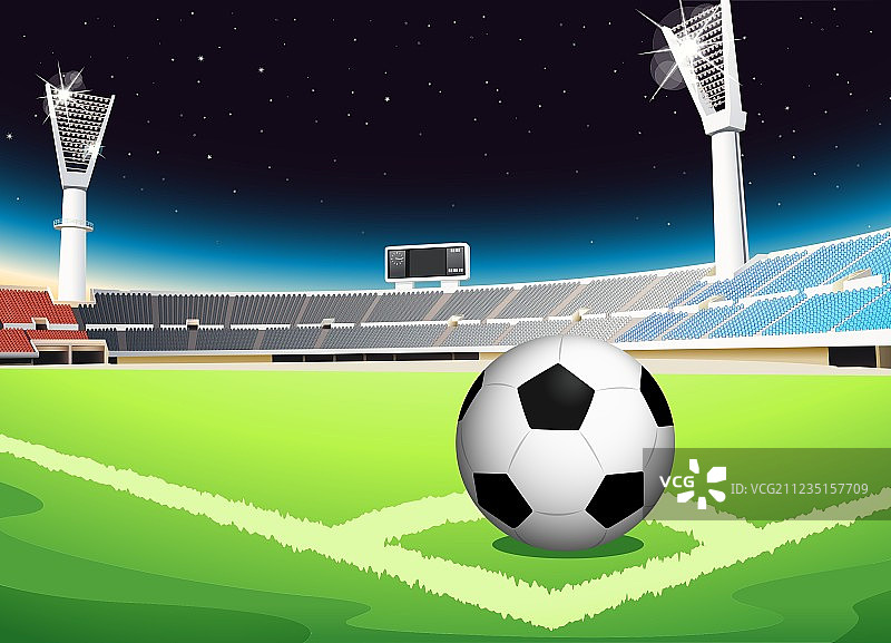 夜间足球比赛图片素材