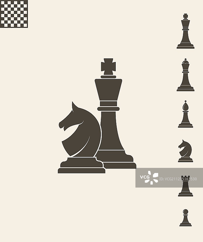 国际象棋图标集图片素材