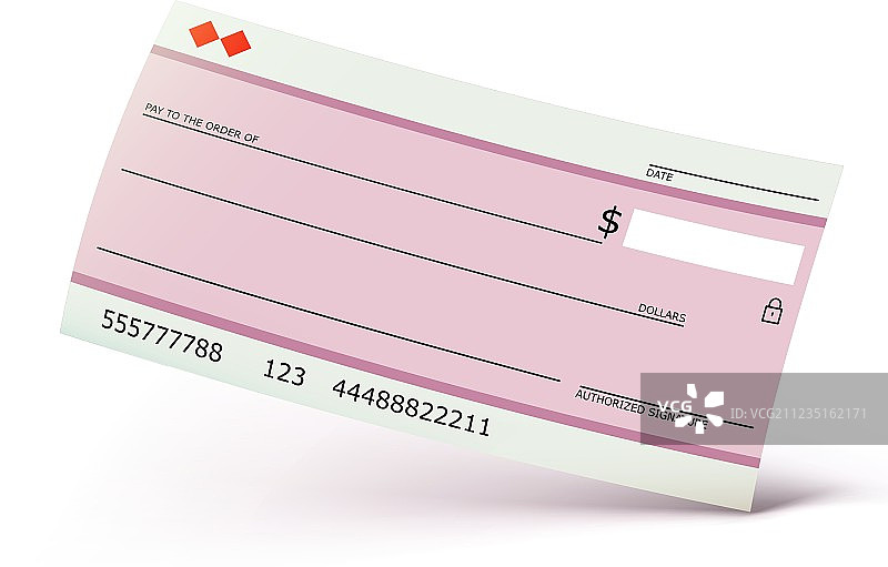孤立的银行支票图片素材