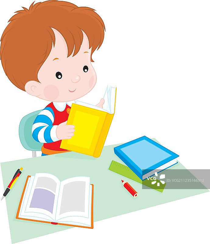 上课中的男学生图片素材
