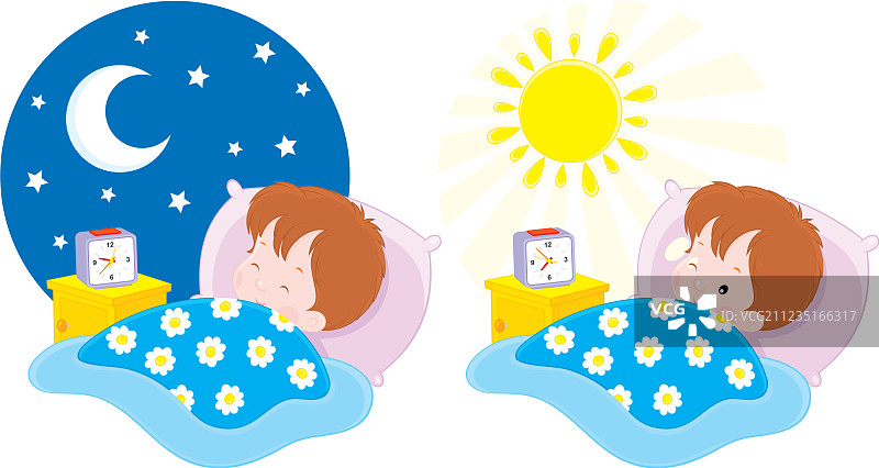 男孩的睡醒时刻图片素材