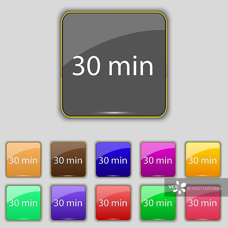 三十分钟标志彩色按钮图片素材