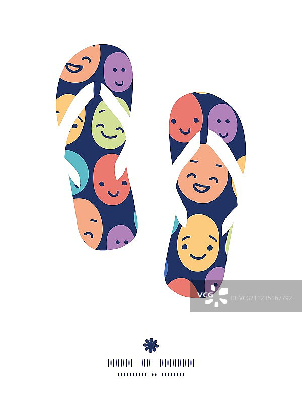 人字拖剪影图案边框滑稽头像图片素材