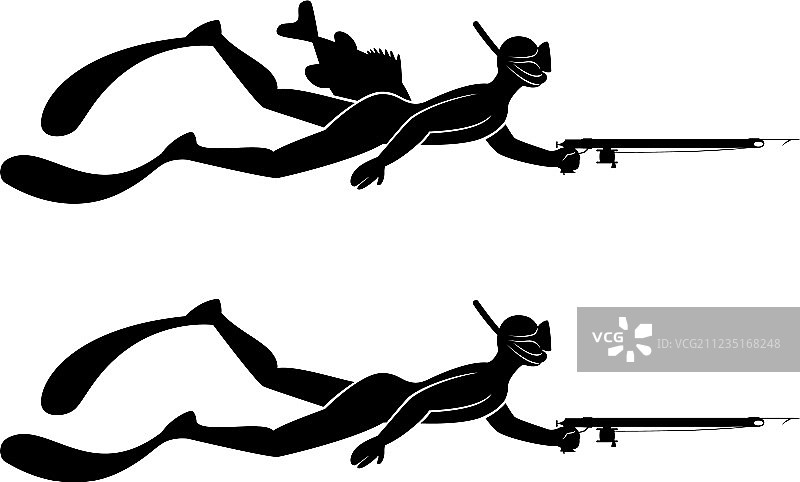 鱼叉捕鱼图片素材