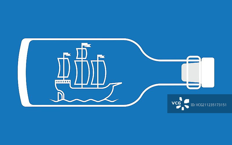 瓶中船图片素材