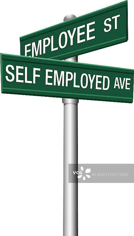 个体经营者或雇员路标图片素材