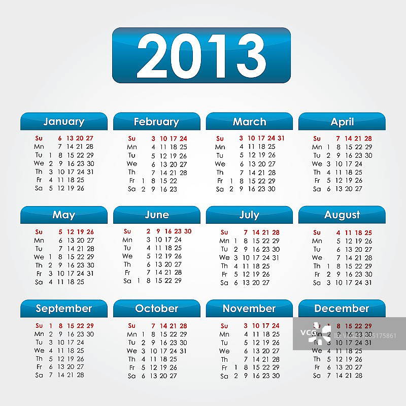 2013年日历图片素材