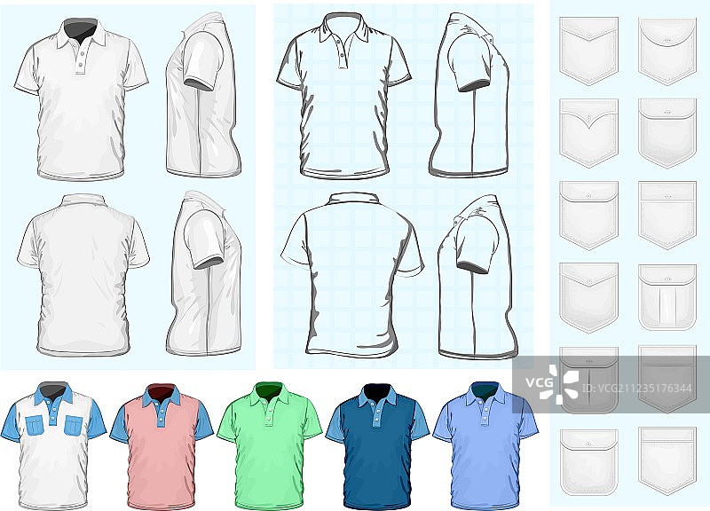 男士Polo衫设计模板图片素材