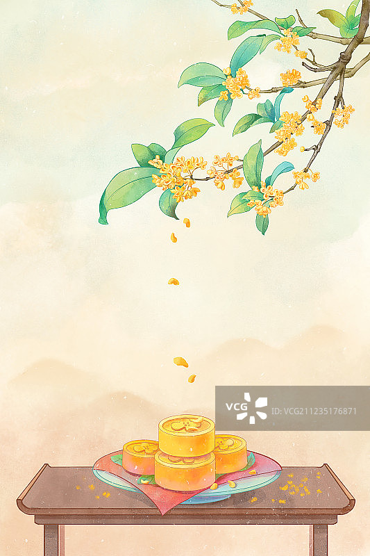 中秋桂花桂花糕图片素材