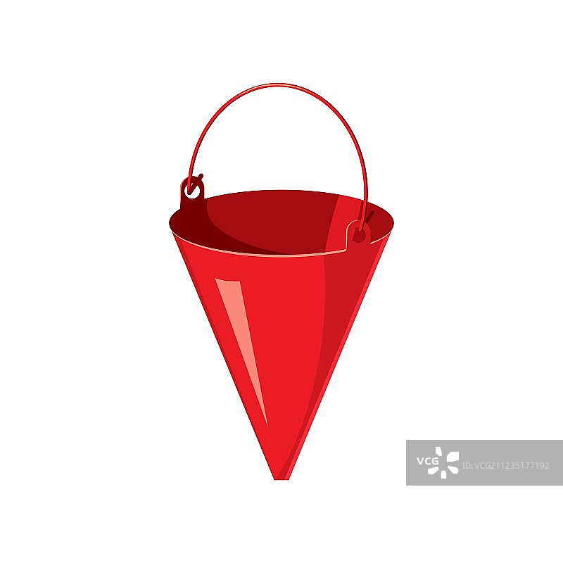 卡通风格的红色消防桶图标图片素材