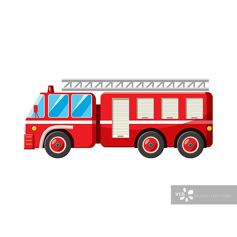 卡通风格的消防车图标图片素材