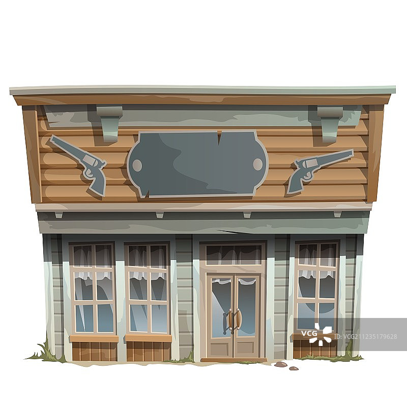 狂野西部风格的复古武器店图片素材