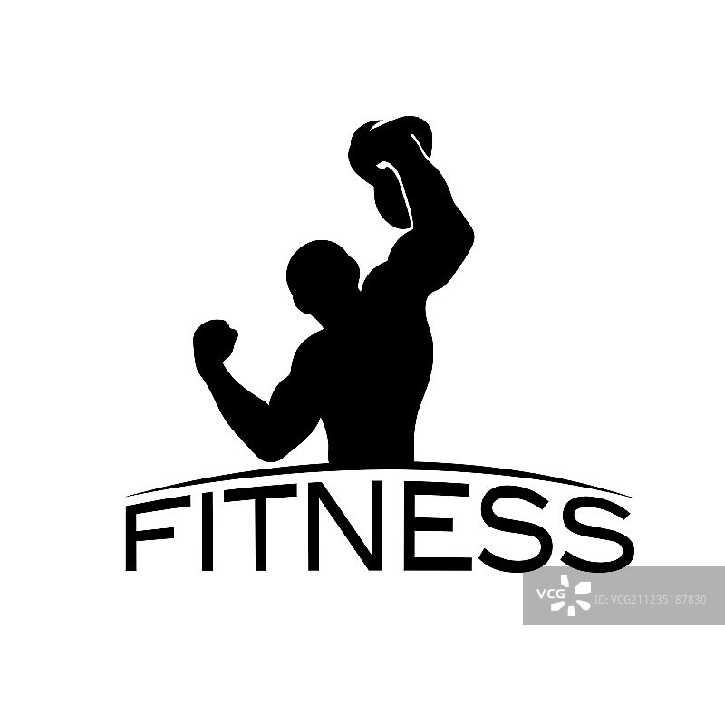 健身模特与壶铃图片素材