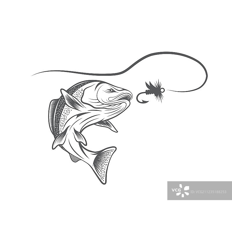 三文鱼和鱼饵设计模板图片素材