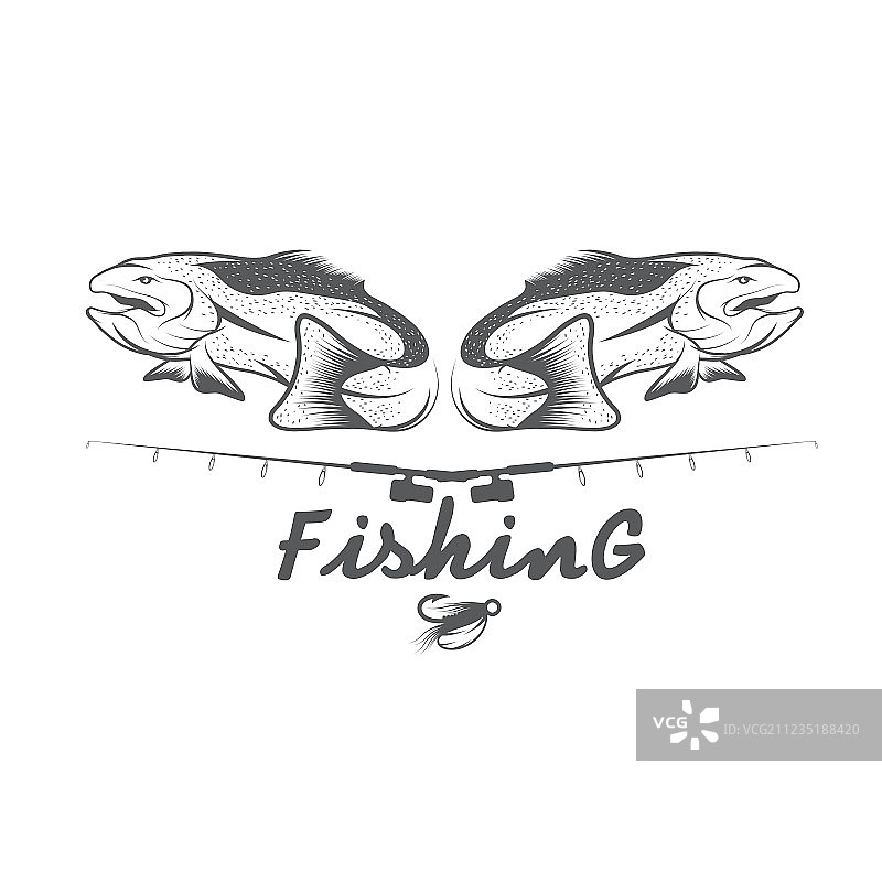 复古钓鱼设计模板图片素材