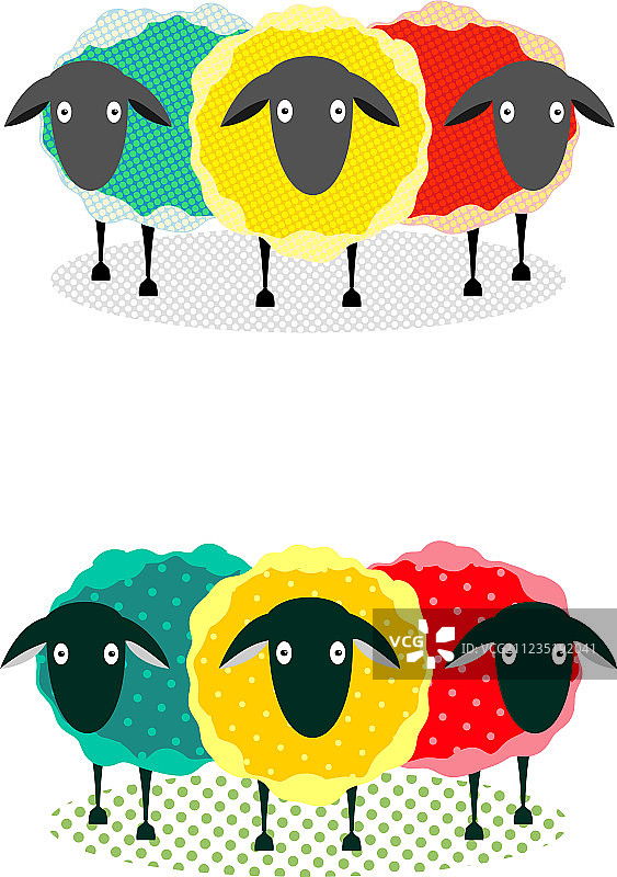 三只绵羊图片素材