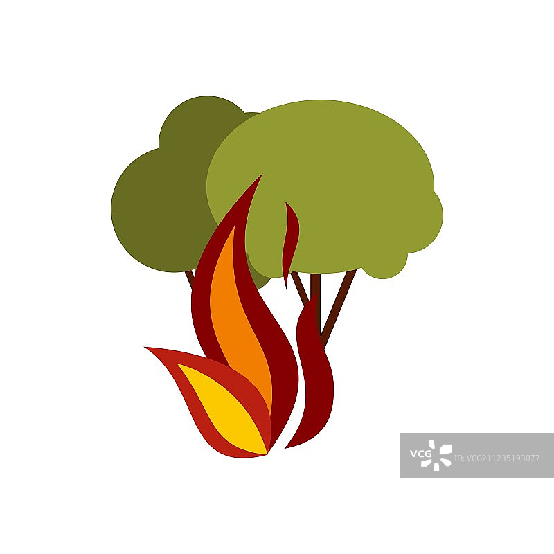 森林火灾扁平风格图标图片素材
