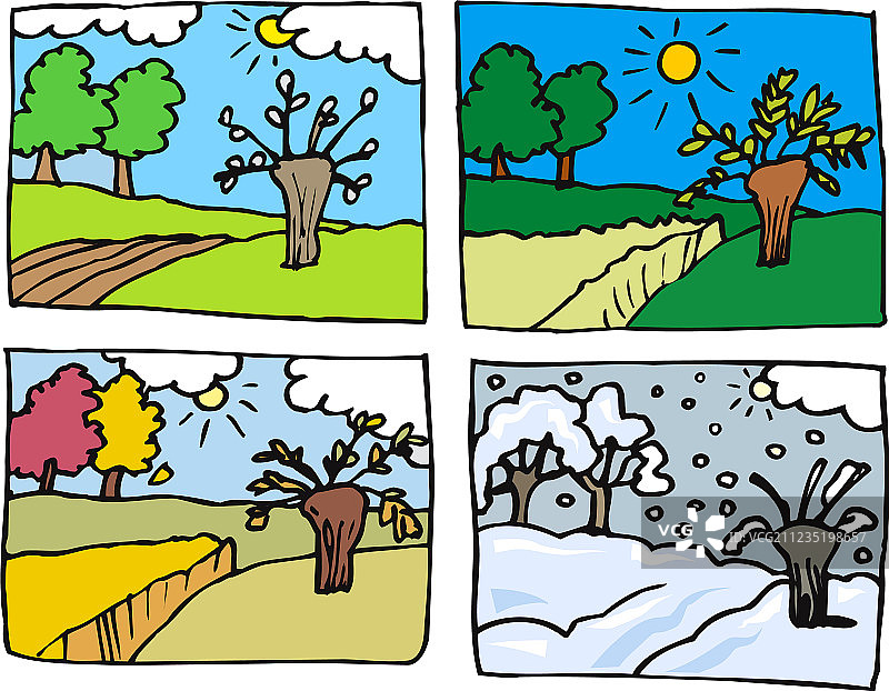 四季卡通图片素材