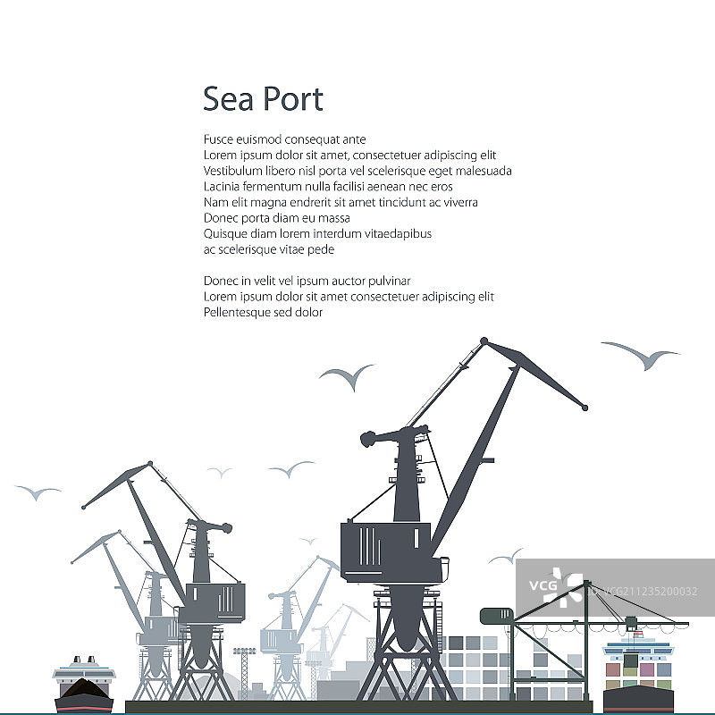 海运港口海报宣传册设计图片素材