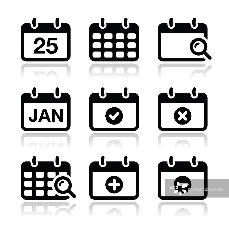 日历日期图标集图片素材