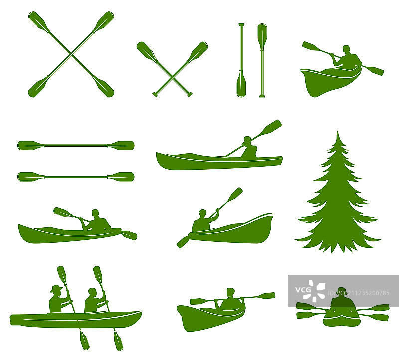 皮划艇剪影漂流图片素材