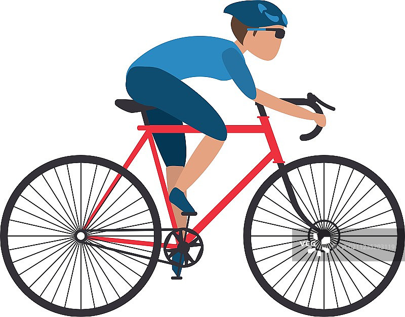 戴头盔骑自行车的人图标图片素材