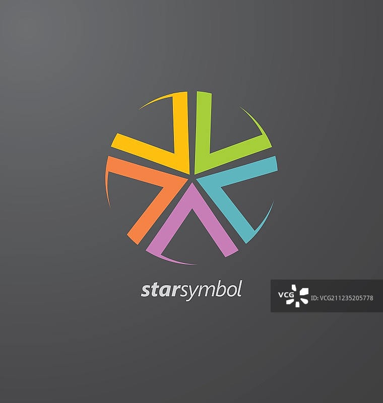 彩色星星Logo元素图片素材