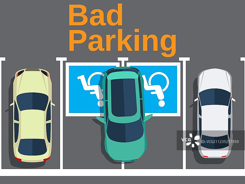 残疾人停车位上的违规停车图片素材