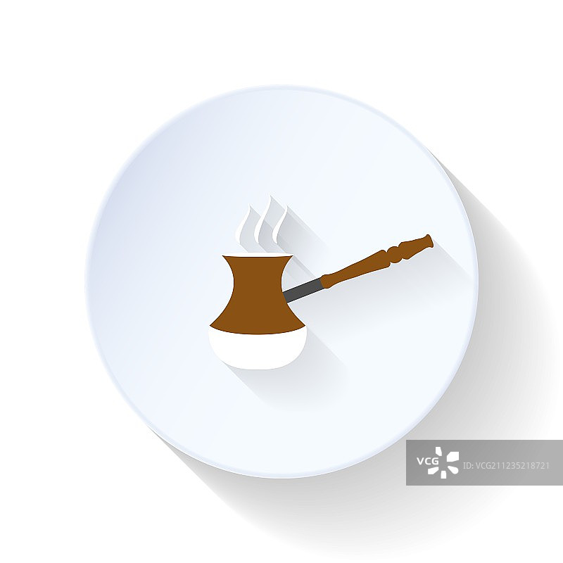 土耳其咖啡平铺图标图片素材