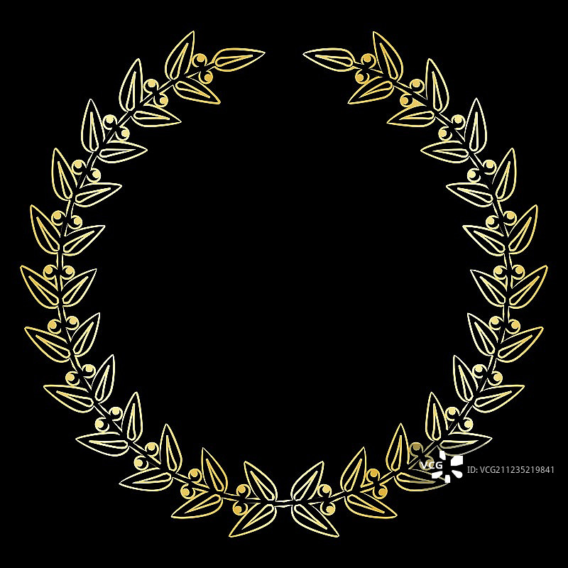 金色月桂花环图片素材