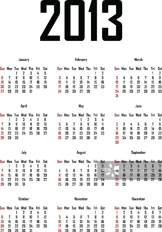 2013年日历图片素材