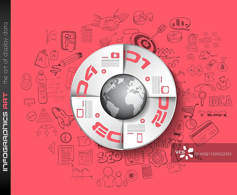 干净的信息图表布局模板的数据和图片素材