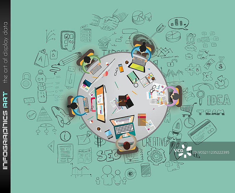 干净的信息图表布局模板的数据和图片素材