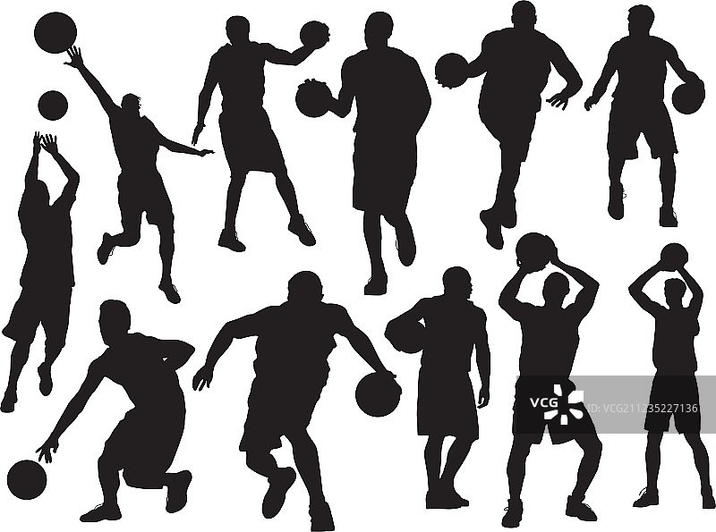 篮球剪影图片素材