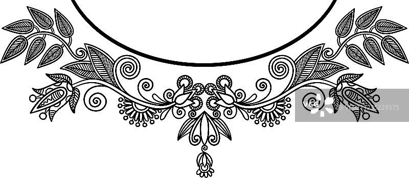 领口刺绣时尚图片素材