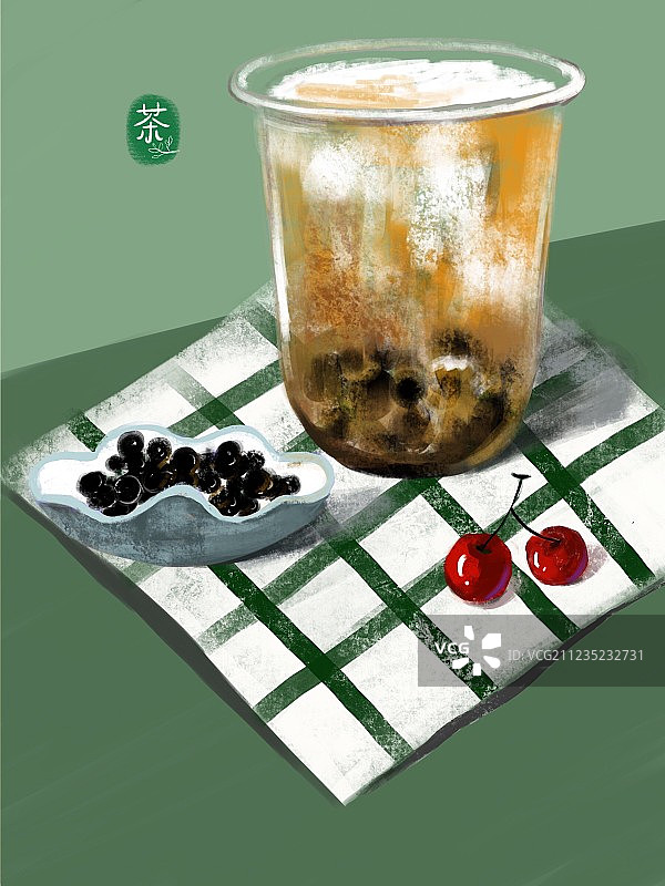 插画黑糖奶茶图片素材