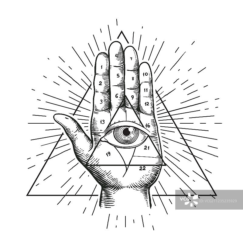 手绘日落图案的时尚青年图片素材