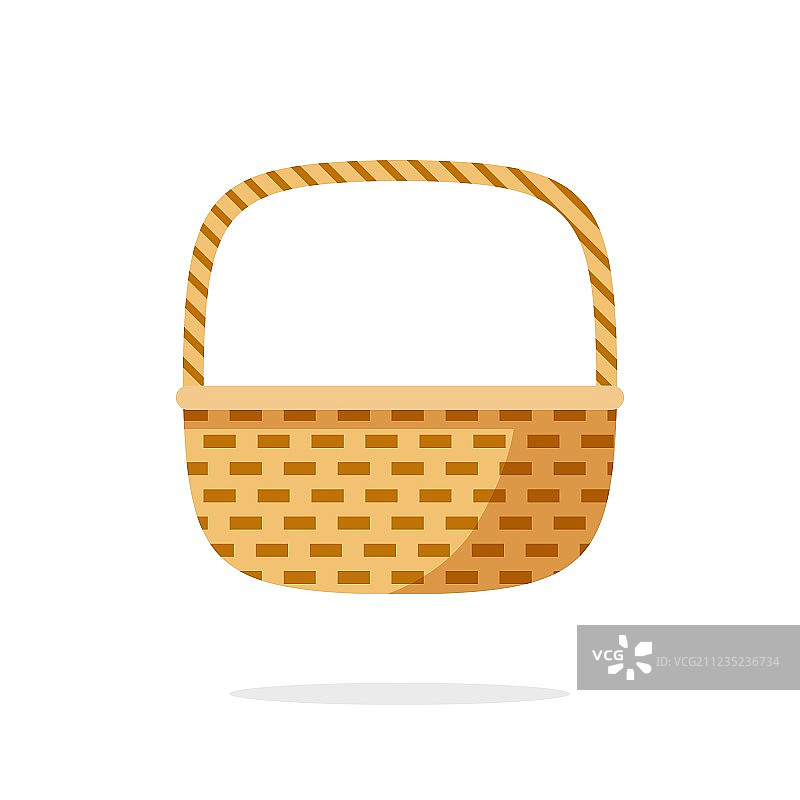 白色背景下的柳条筐图标符号图片素材