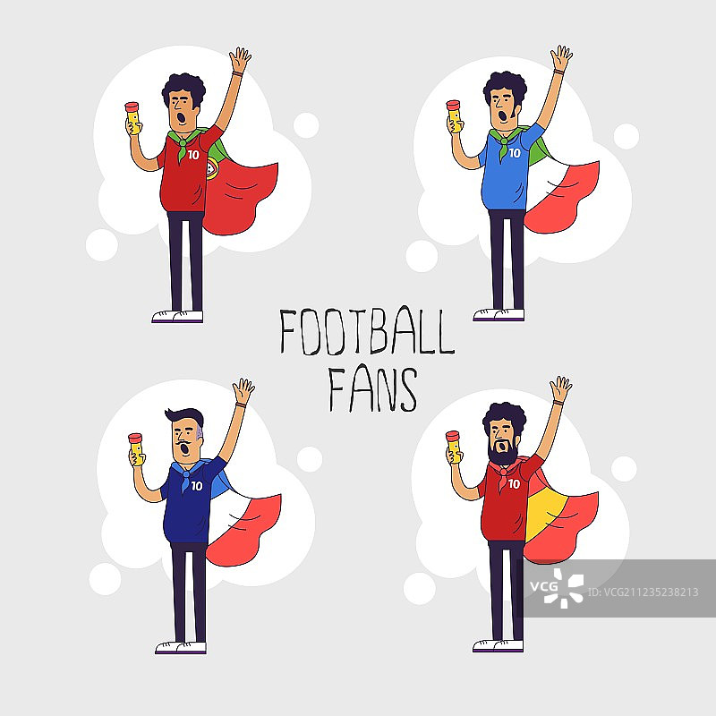 国际足球迷套装图片素材