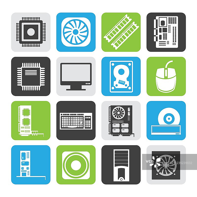 黑色电脑性能与设备图标图片素材