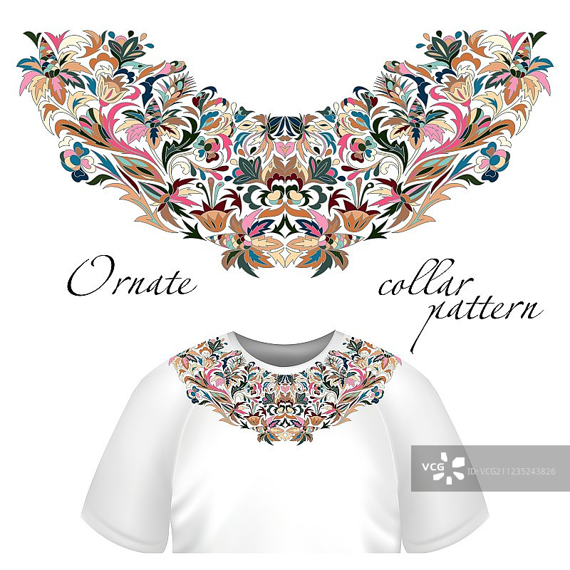 印花领口设计白色时尚图片素材