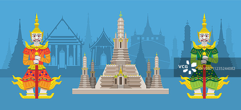 泰国巨人和黎明寺图片素材