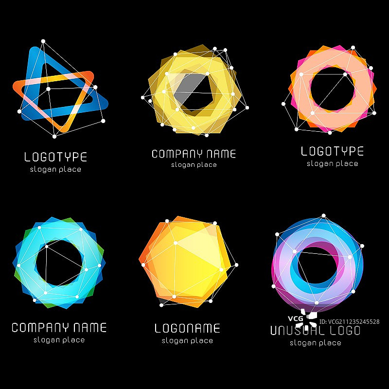 别致的抽象几何形状logo合集图片素材