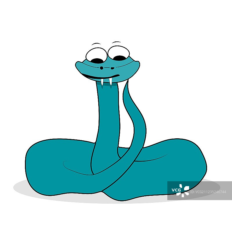 快乐可爱的毒蛇，有白色毒牙图片素材