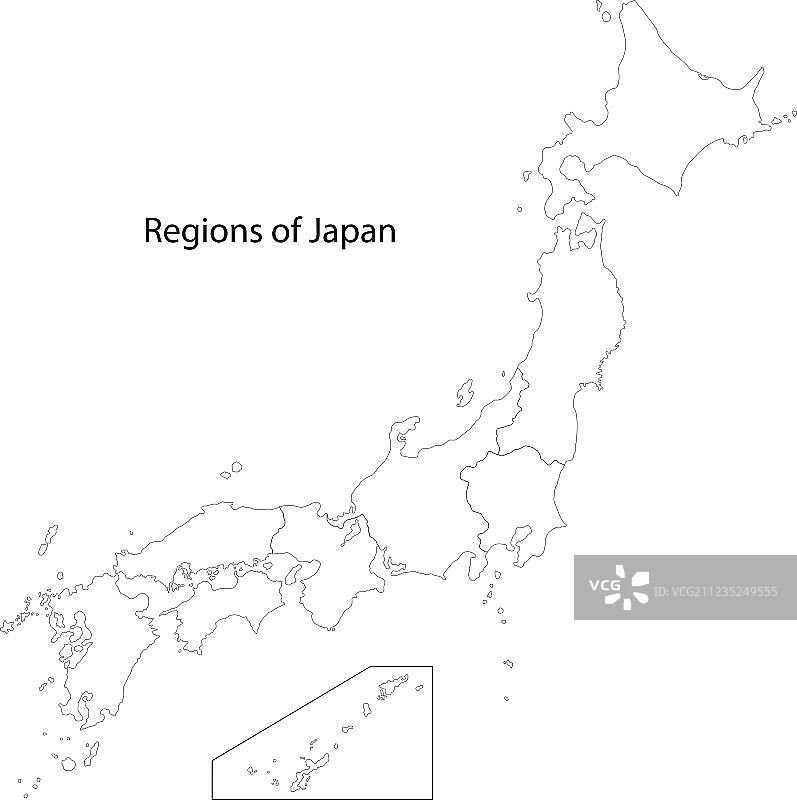 日本地图轮廓图片素材