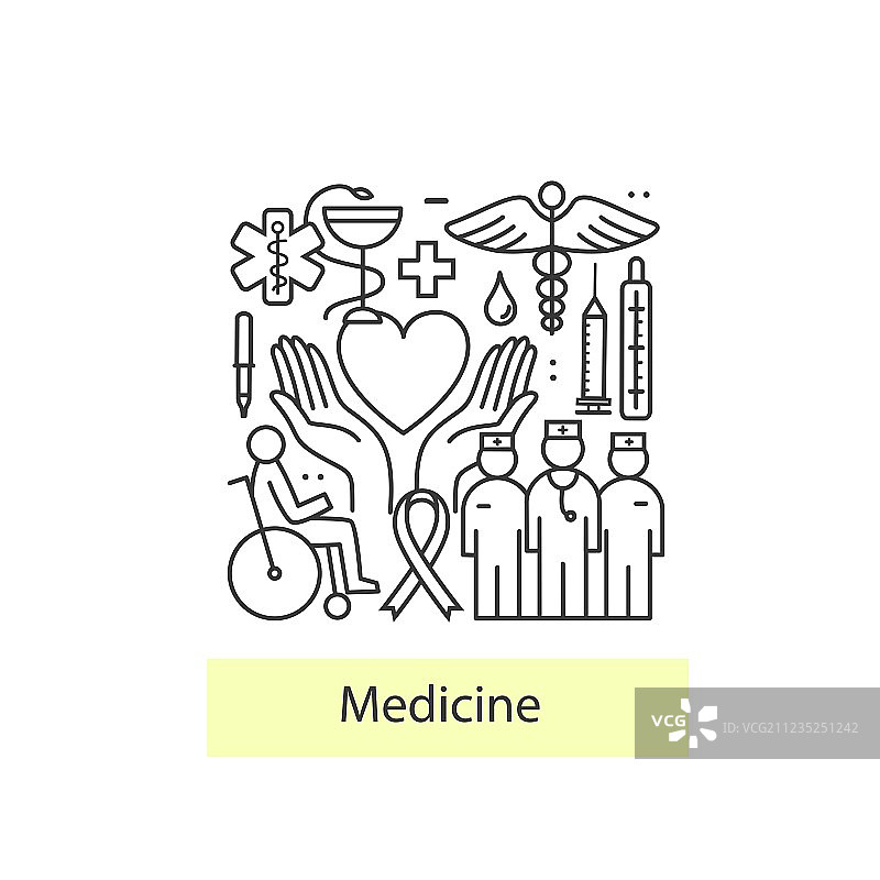 医学主题的现代线性概念设计图片素材