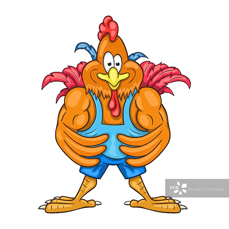 卡通健壮的公鸡图片素材