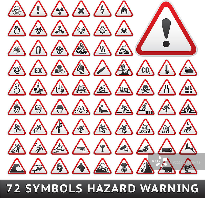 红色三角形警示危险符号图片素材